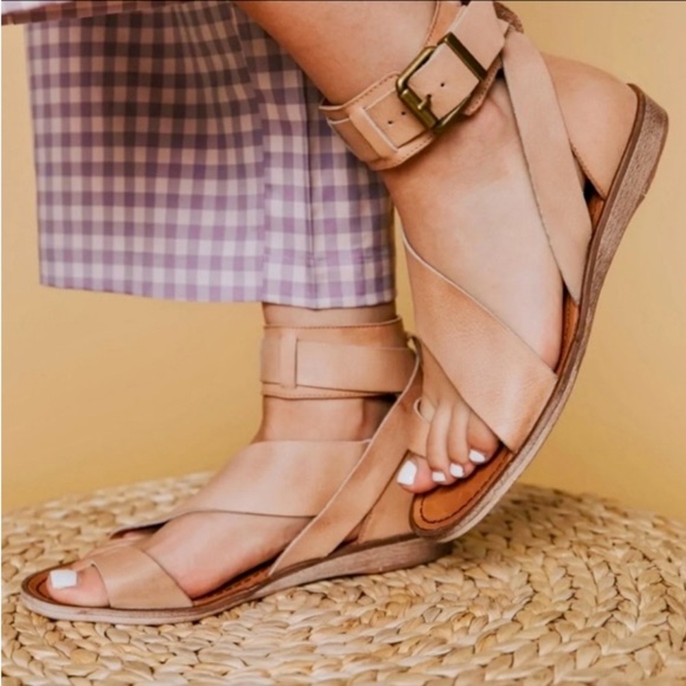 Free People Tan Leather Women's Vale Boot Sandals
